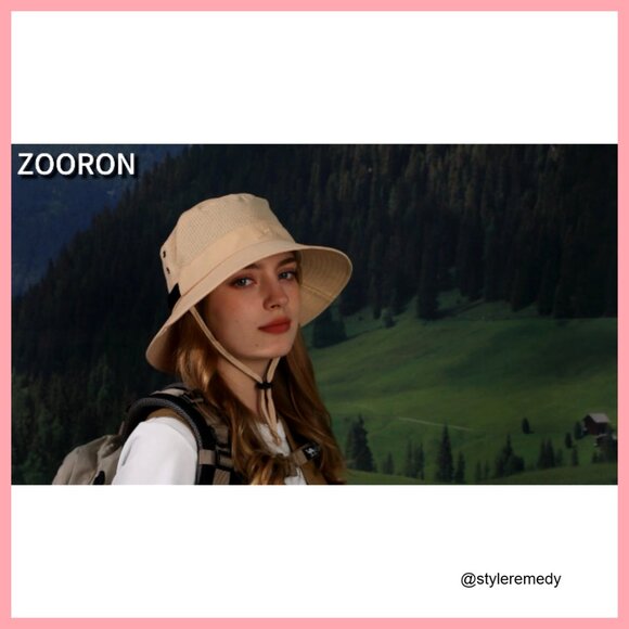 Foldable Nylon Bucket Hat with UPF 50+ Sun Protection, Adjustable Chin Strap